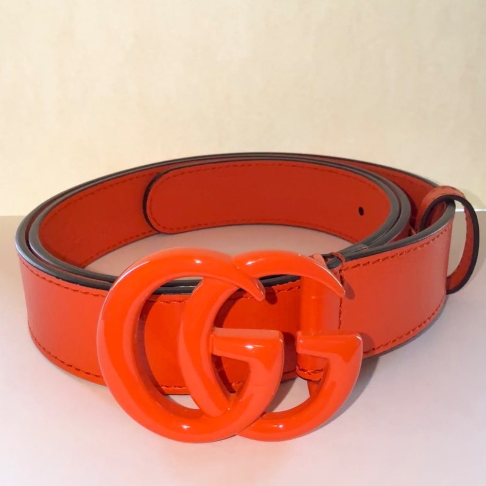 Double G Logo Leather Belt Size: M(85cm)